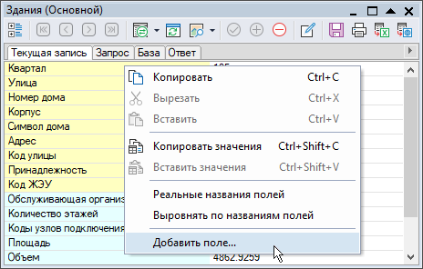 Окно семантической информации