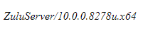 Номер версии ZuluServer