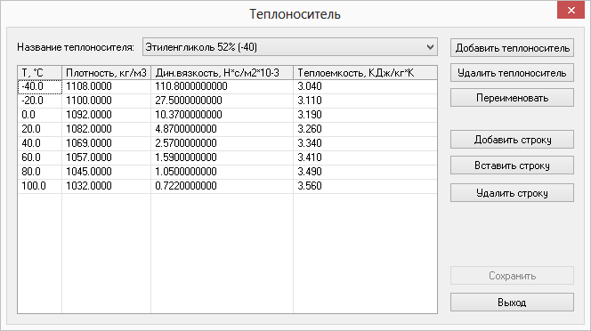 Пример добавления теплоносителя